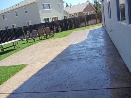 Custom stamped concrete service installed by Delta Construction & Landscaping in Elk Grove.