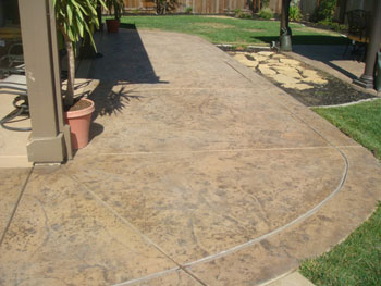 Custom stamped concrete service installed by Delta Construction & Landscaping in Elk Grove.