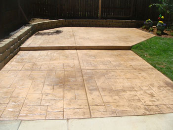 Custom stamped concrete service installed by Delta Construction & Landscaping in Elk Grove.