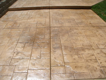 Custom stamped concrete service installed by Delta Construction & Landscaping in Elk Grove.