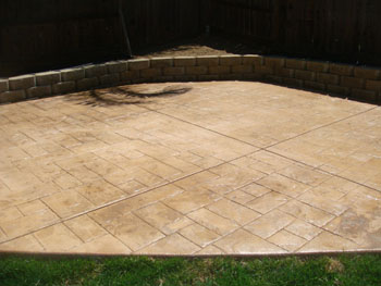 Custom stamped concrete service installed by Delta Construction & Landscaping in Elk Grove.