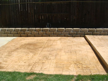 Custom stamped concrete service installed by Delta Construction & Landscaping in Elk Grove.