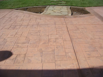 Custom stamped concrete service installed by Delta Construction & Landscaping in Elk Grove.