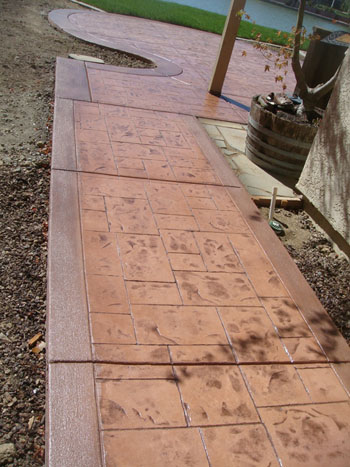 Custom stamped concrete service installed by Delta Construction & Landscaping in Elk Grove.