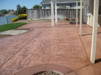 Custom stamped concrete service installed by Delta Construction & Landscaping in Elk Grove.