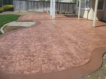 Custom stamped concrete service installed by Delta Construction & Landscaping in Elk Grove.