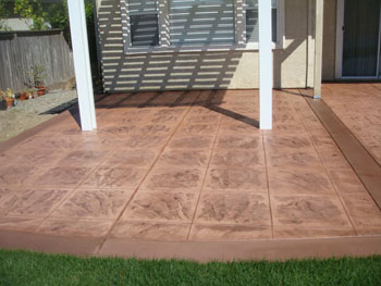 Custom stamped concrete service installed by Delta Construction & Landscaping in Elk Grove.