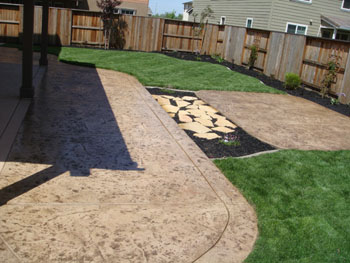 Custom stamped concrete service installed by Delta Construction & Landscaping in Elk Grove.