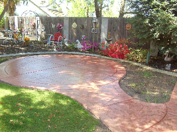 Custom stamped concrete service installed by Delta Construction & Landscaping in Elk Grove.
